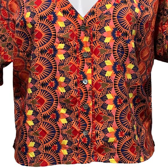 Jessica Simpson‎ “Ironic” Short Sleeved High-Low Top Orange S - Picture 9 of 11